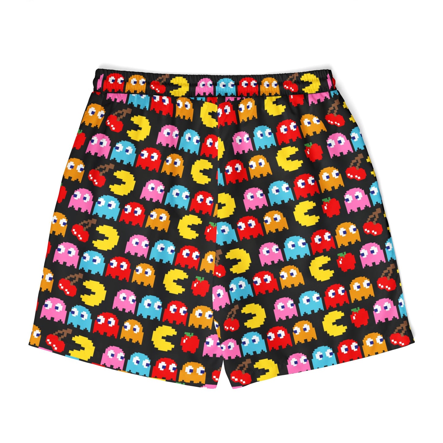 Retro Arcade Unisex Swim Shorts - Colorful Pac-Man Design for Summer Fun