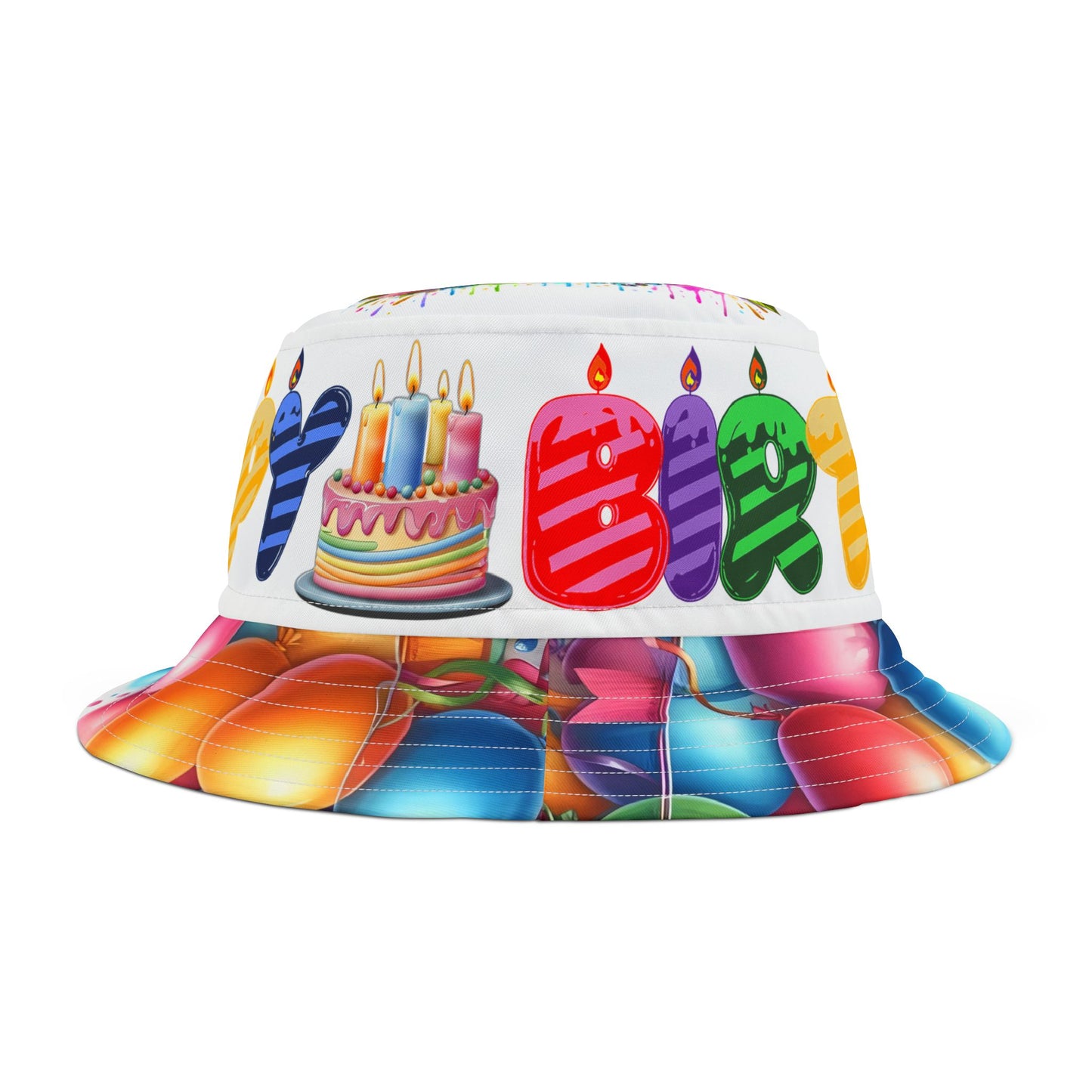 Colorful Birthday Girl Celebration Bucket Hat | Fun "Happy Birthday" Design