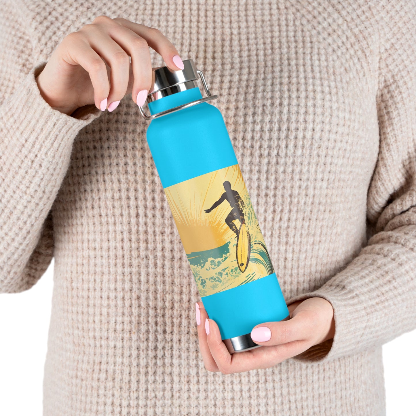 Surfing Adventure Copper Insulated Bottle - 22oz | Eco-Friendly Water Bottle