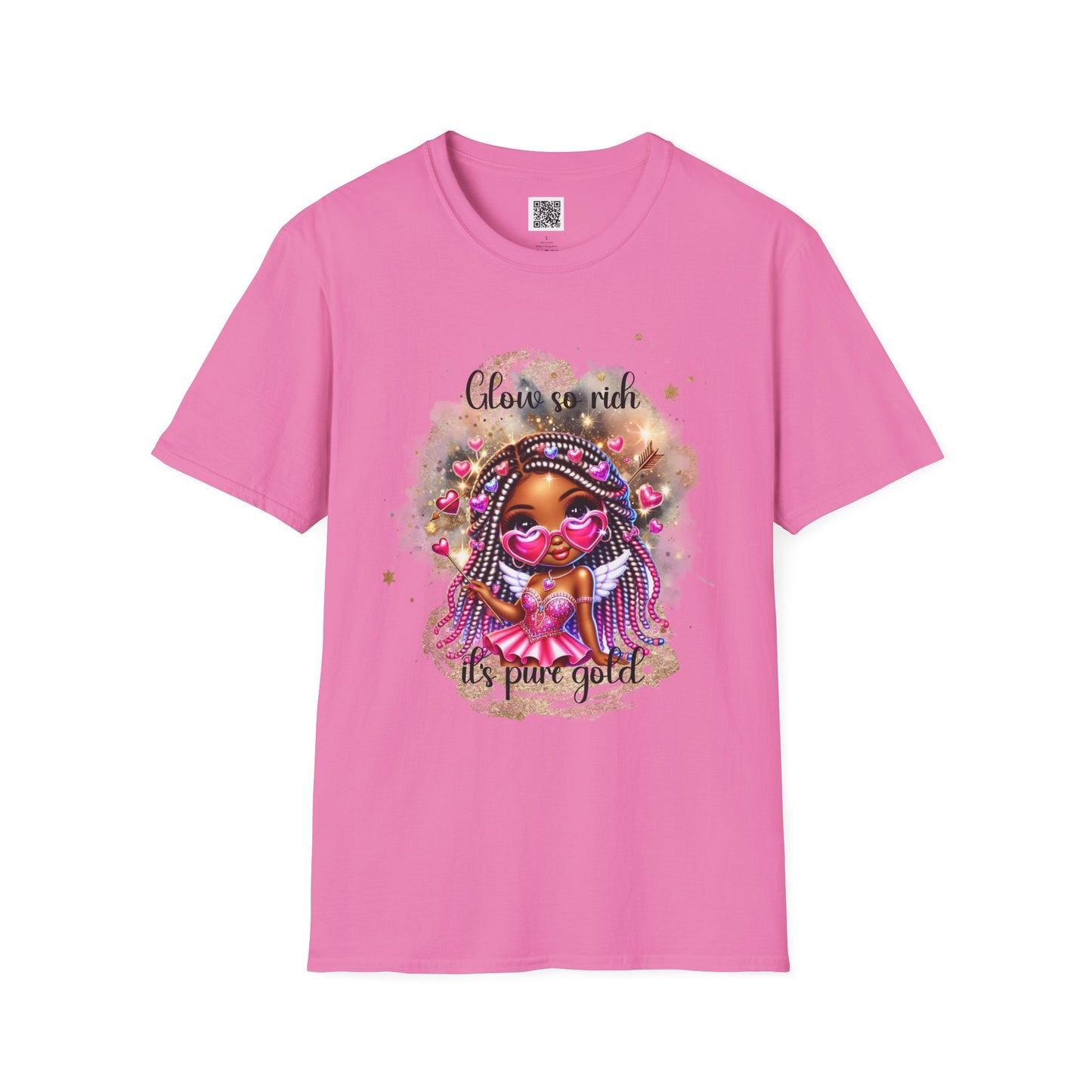 Glow So Rich, It's Pure Gold | Unisex Softstyle T-Shirt - Celebrate Self-Love & Confidence