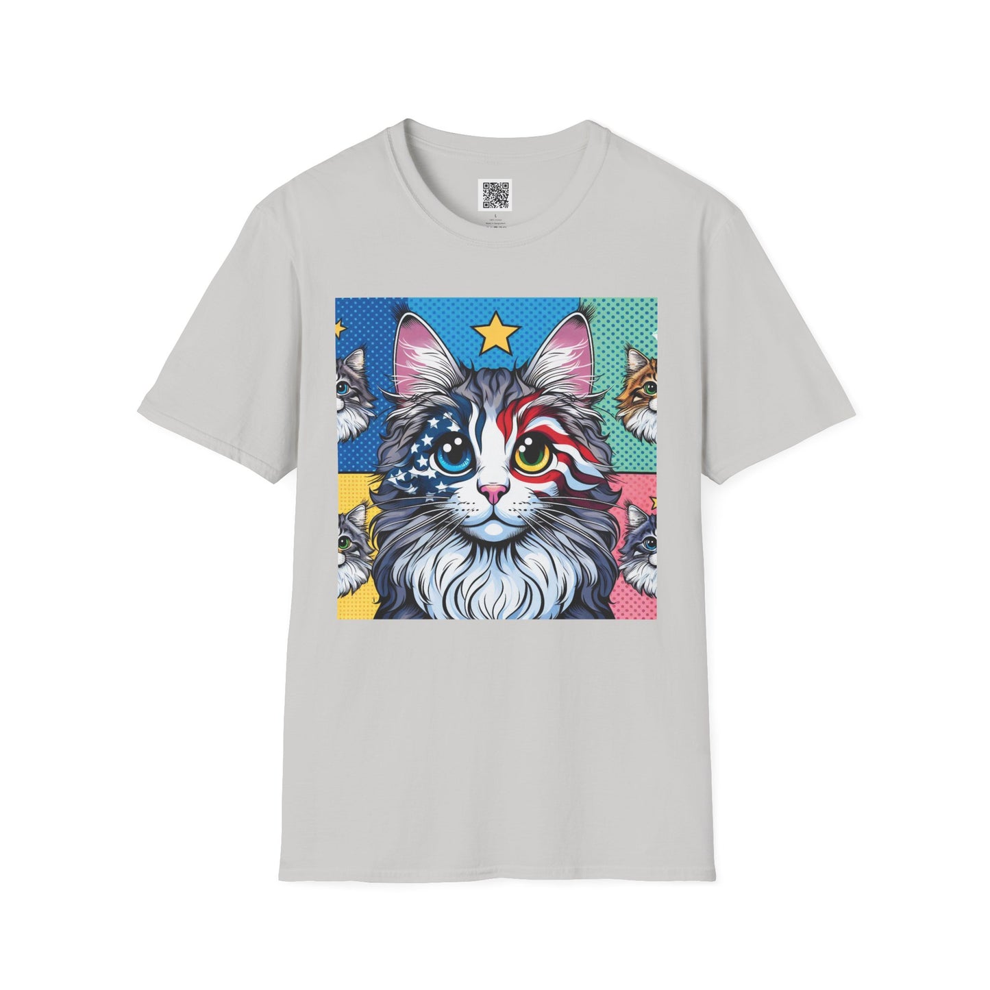 Patriotic Cat | Unisex Softstyle T-Shirt - Fun Tee for Cat Lovers