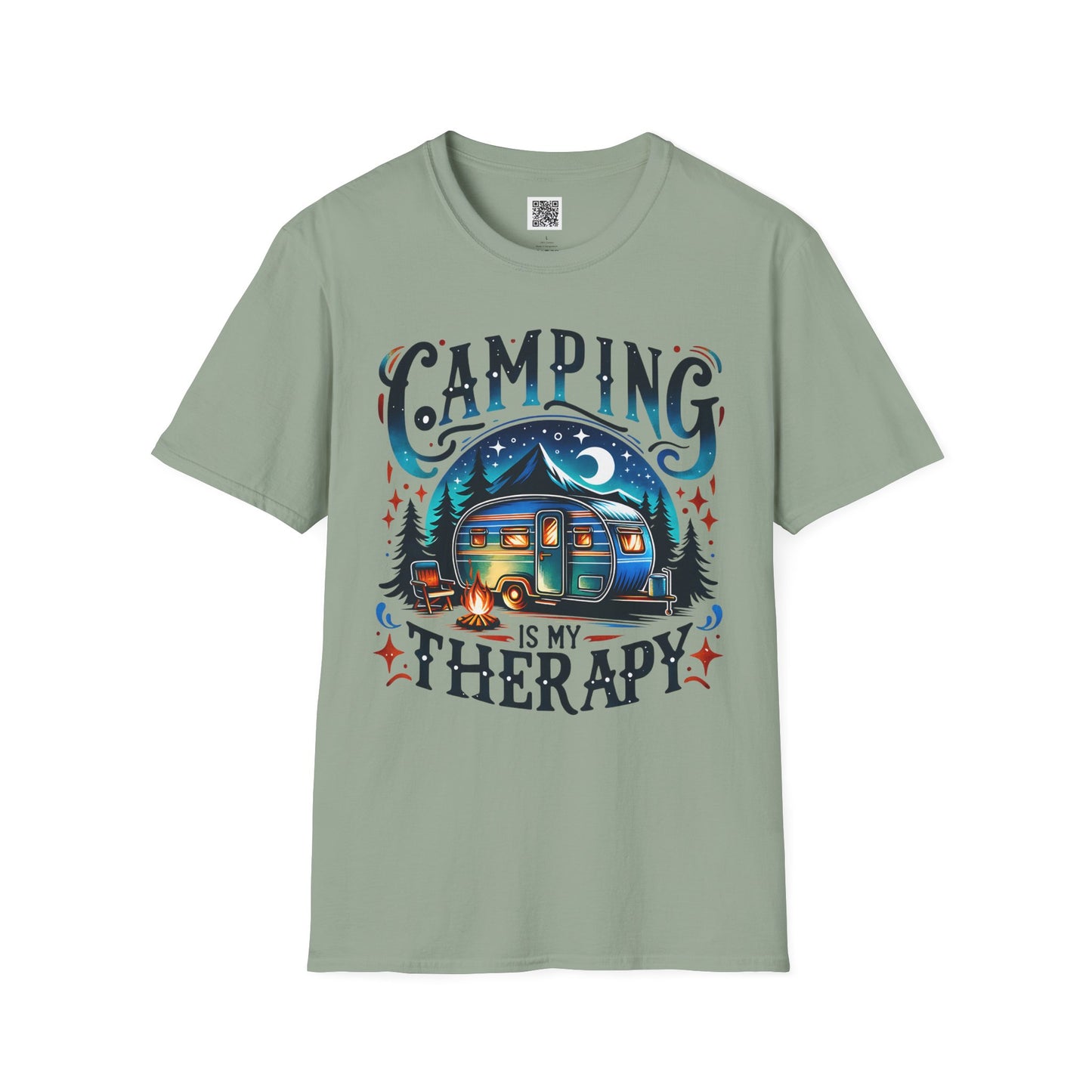 Camping is My Therapy Unisex Softstyle T-Shirt - Perfect for Outdoor Enthusiasts and Nature Lovers