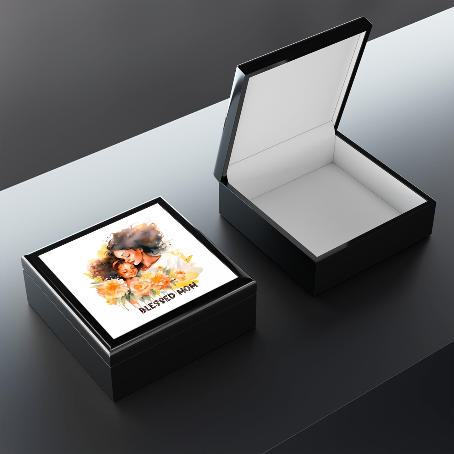 Blessed Mom Jewelry Box - Floral Design for Mother's Day & Special Occasions