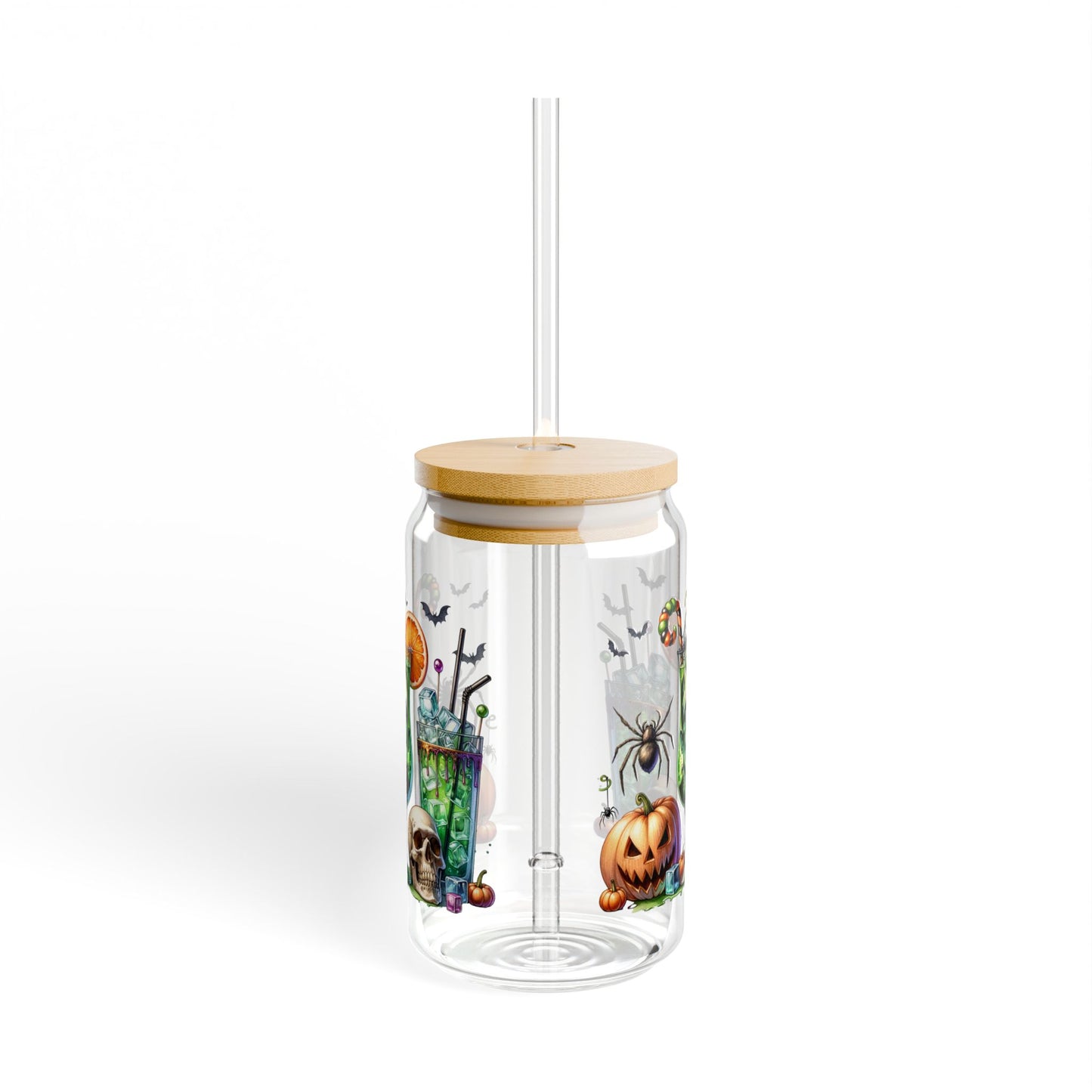 Frankenstein-Halloween Themed Sipper Glass (16oz) - Spooky Decor for Parties & Gatherings