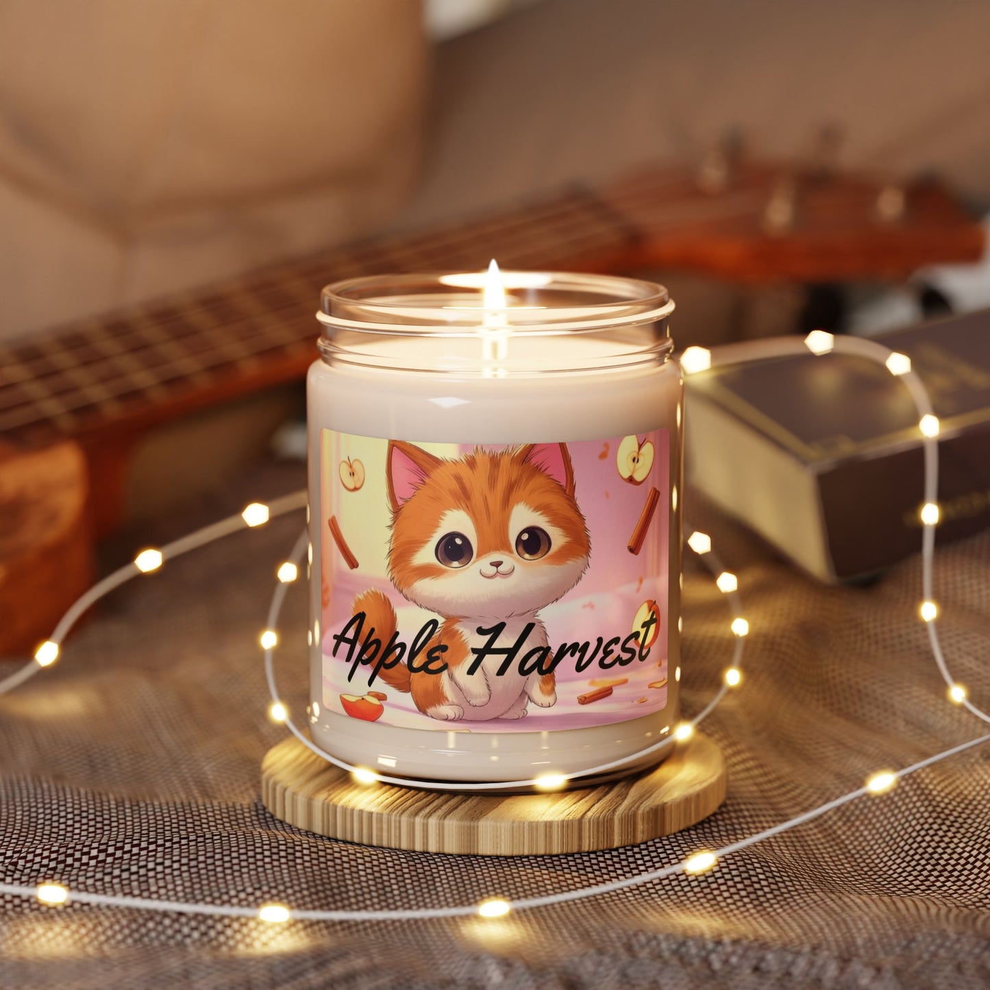Apple Harvest Scented Soy Candle - 9oz | Cozy Autumn Vibes | Perfect Gift for Cat Lovers
