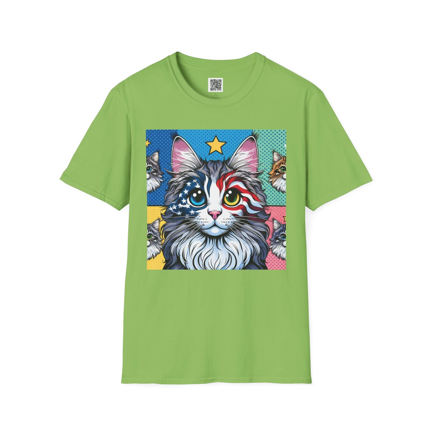 Patriotic Cat | Unisex Softstyle T-Shirt - Fun Tee for Cat Lovers