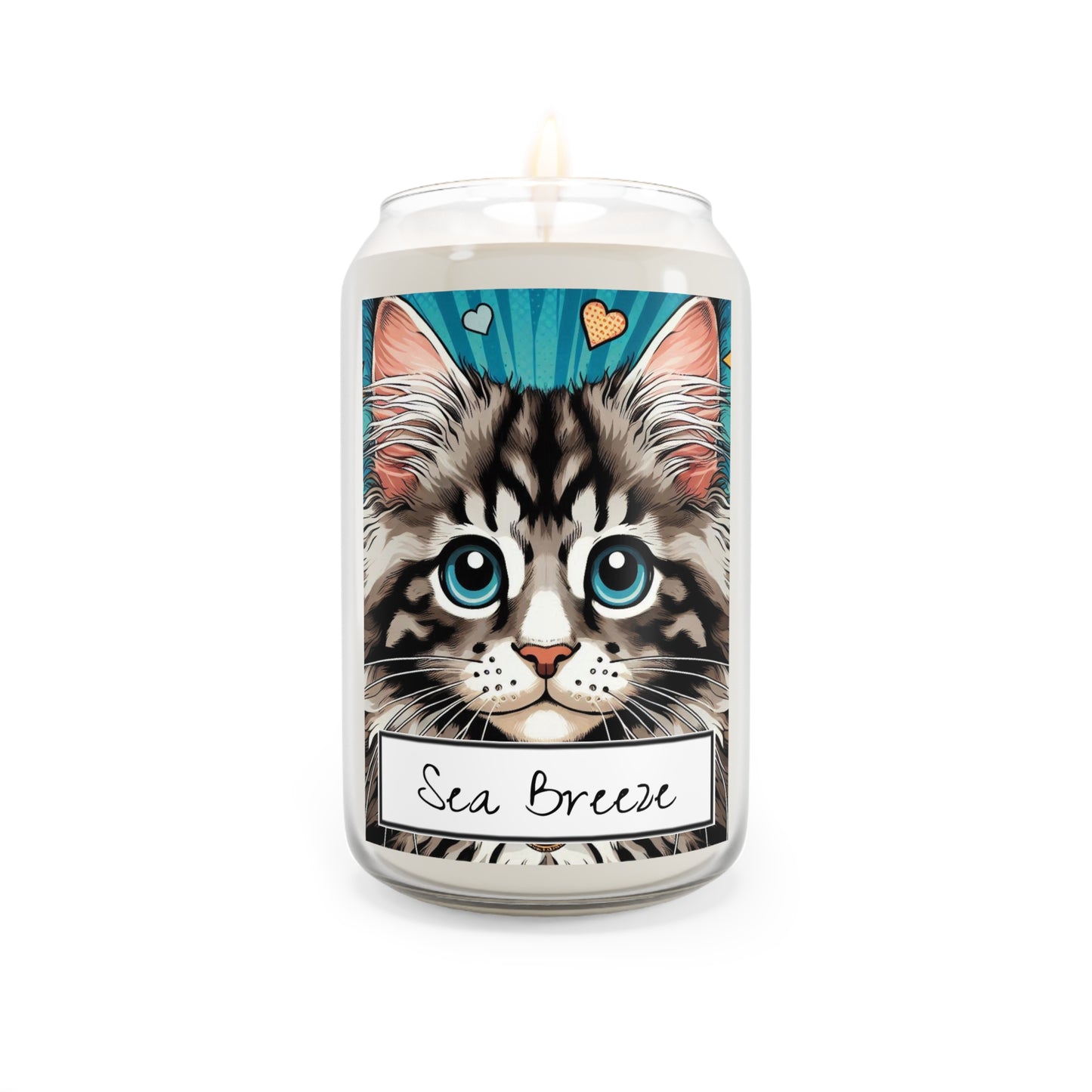 Colorful Maine Coon Cat Sea Breeze Scented Candle - 13.75oz