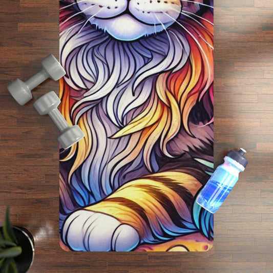 Colorful Cat Rubber Yoga Mat - Non-Slip Exercise Mat for Pet Lovers