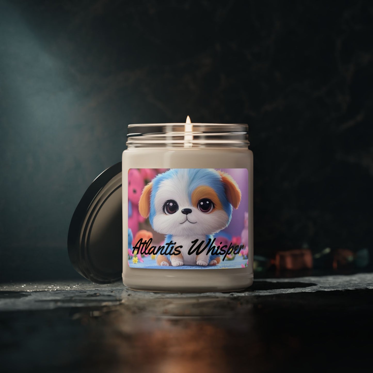 Atlantis Whisper Scented Soy Candle - 9oz | Cozy Autumn Vibes | Perfect Gift for Dog Lovers