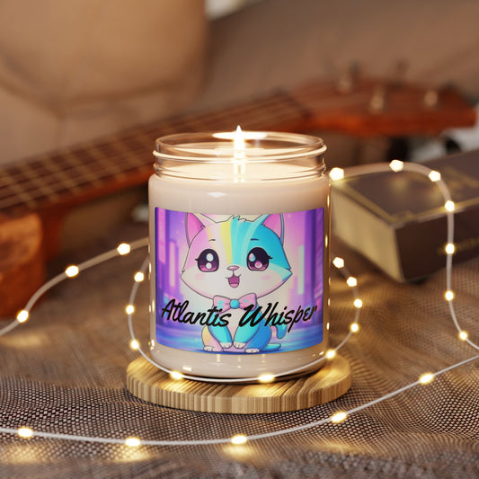 Atlantis Whisper Scented Soy Candle - 9oz | Cozy Autumn Vibes | Perfect Gift for Cat Lovers