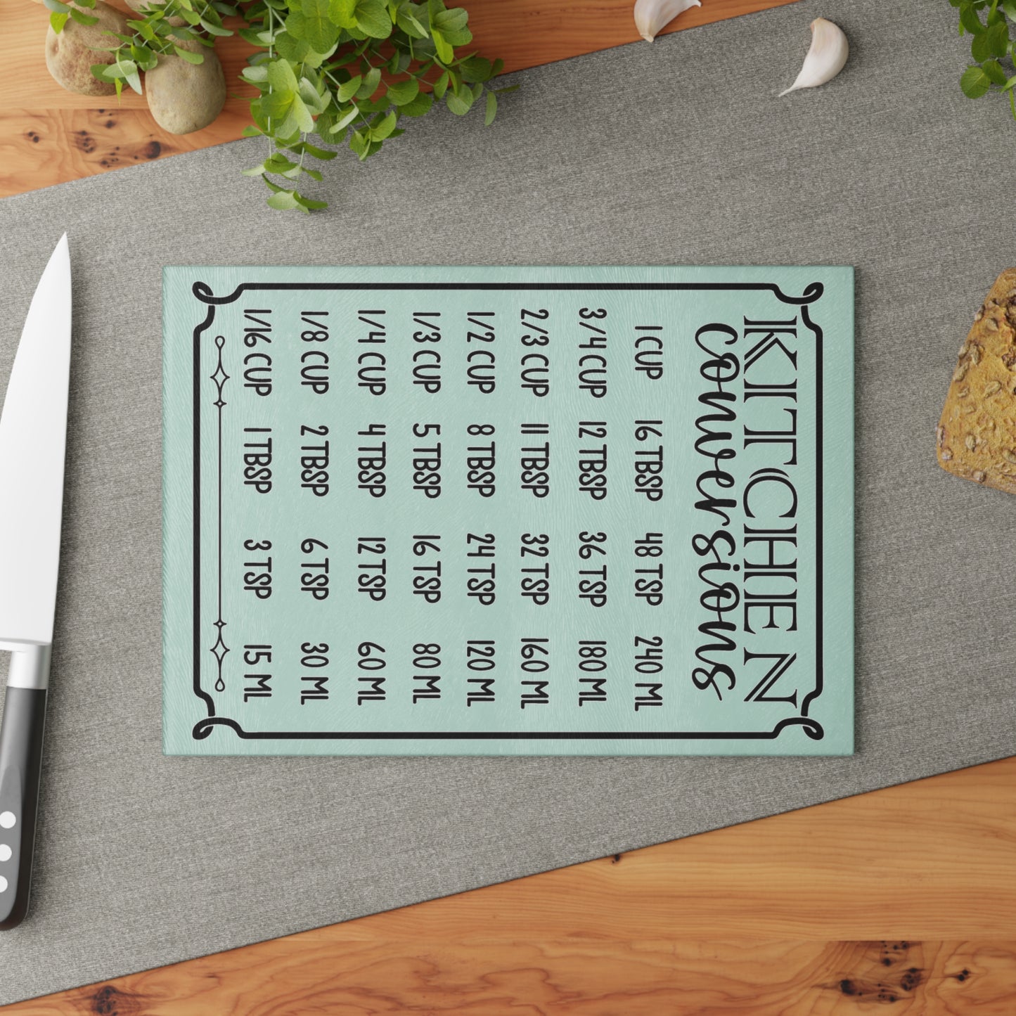 Kitchen Conversion Glass Cutting Board - Practical Cooking Tool for Home Chefs