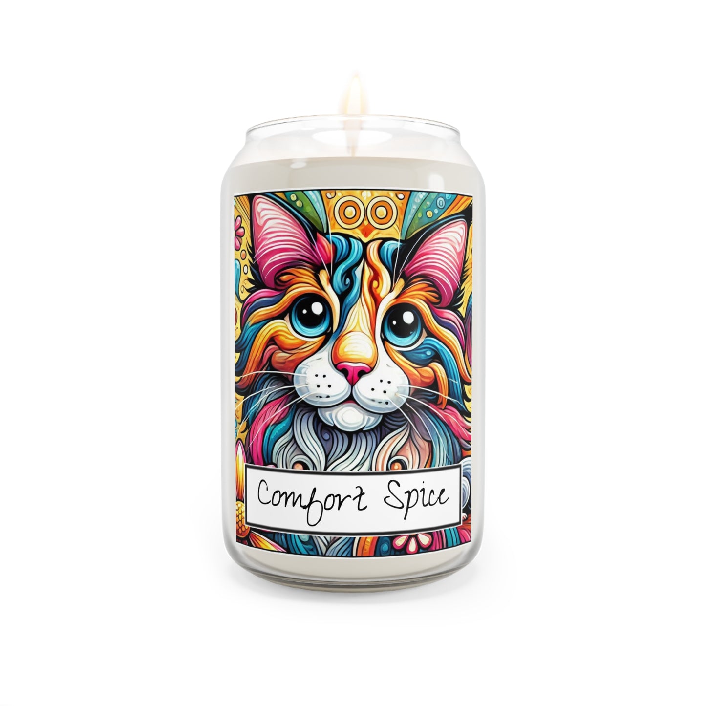 Colorful Maine Coon Cat Comfort Spice Scented Candle - 13.75oz