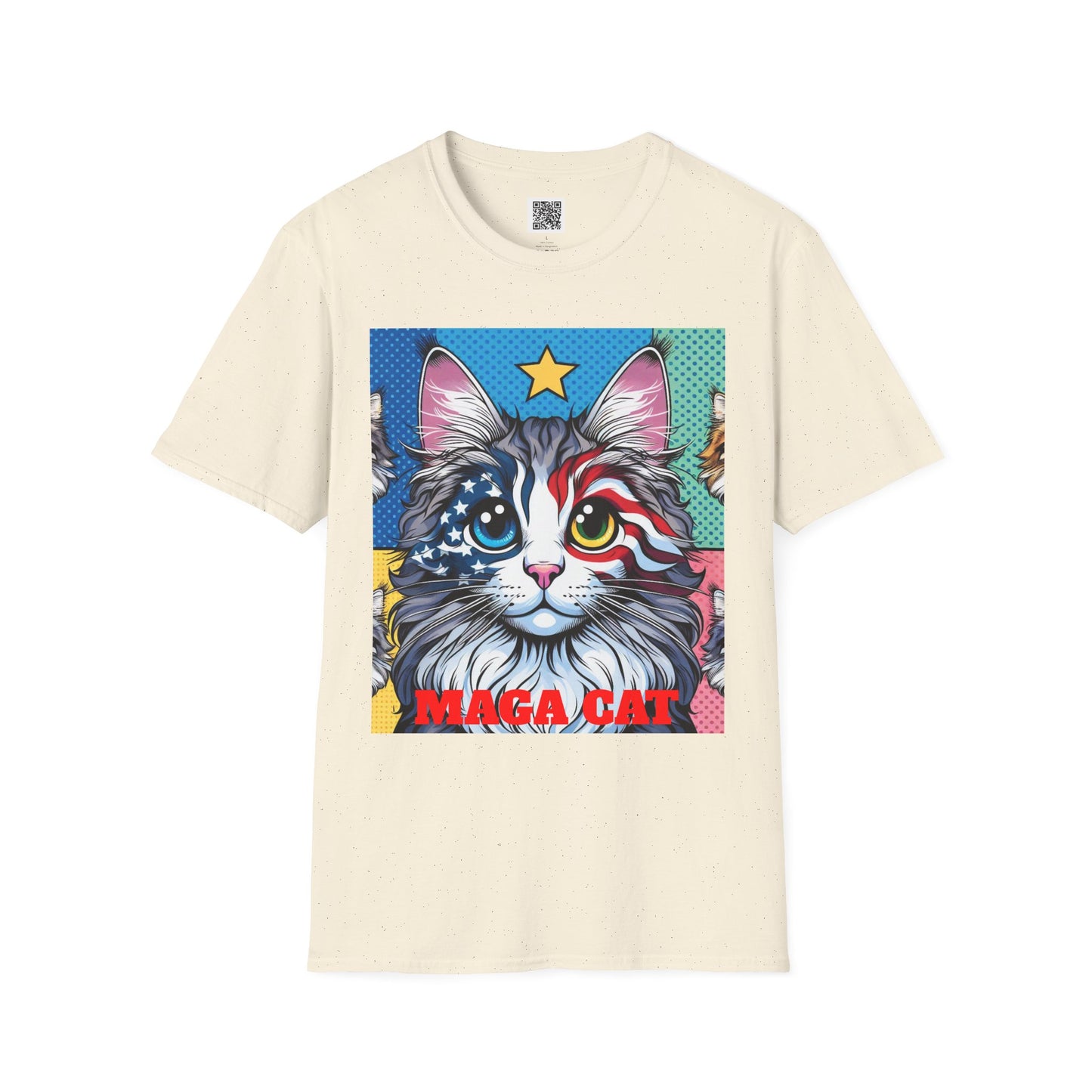 Patriotic MAGA Cat | Unisex Softstyle T-Shirt - Fun Tee for Cat Lovers