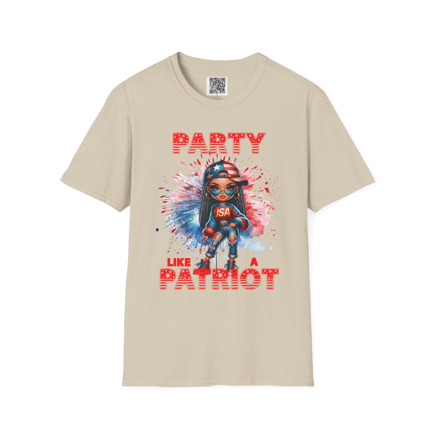 Party Like a Patriot Unisex Softstyle T-Shirt | Fun Independence Day Tee