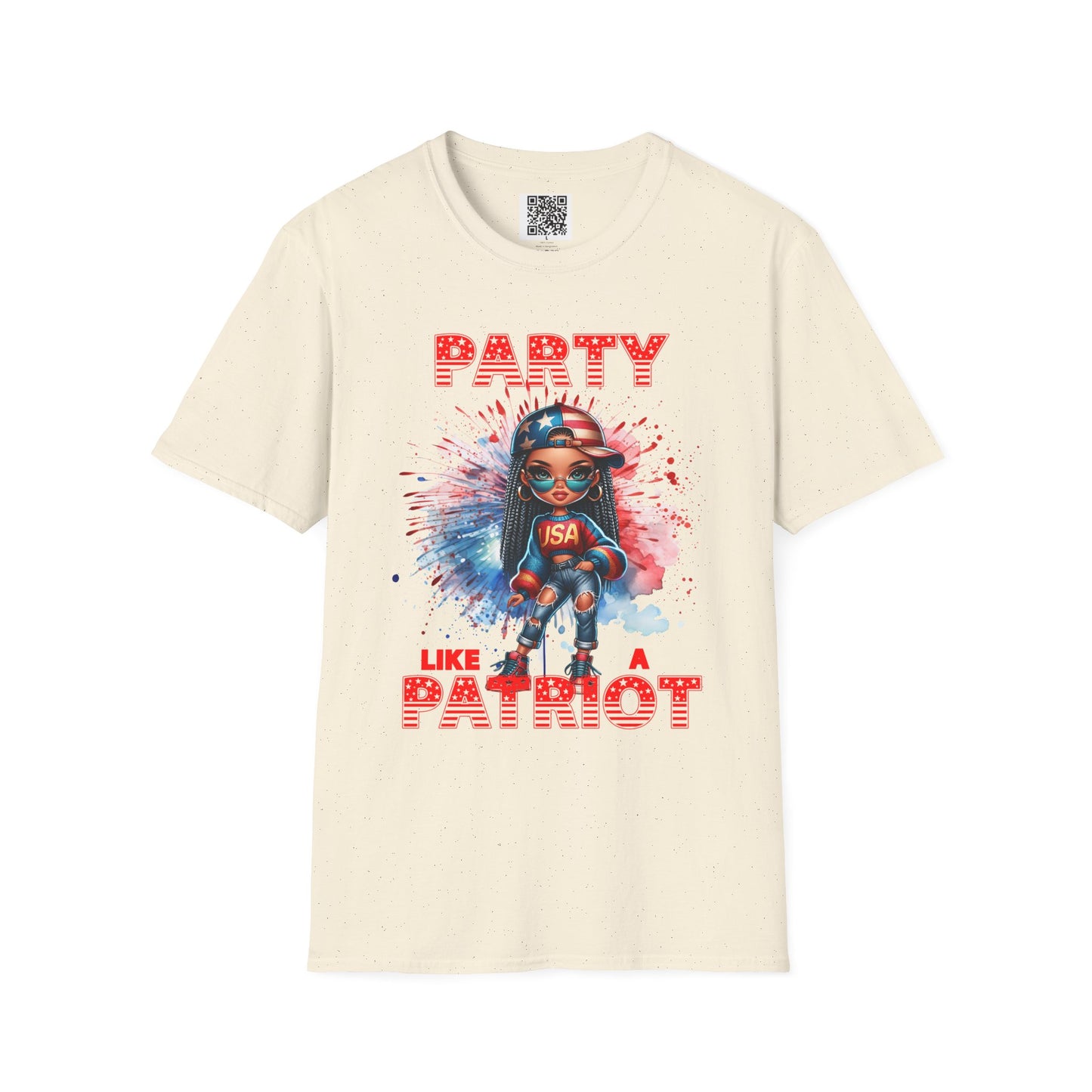 Party Like a Patriot Unisex Softstyle T-Shirt | Fun Independence Day Tee