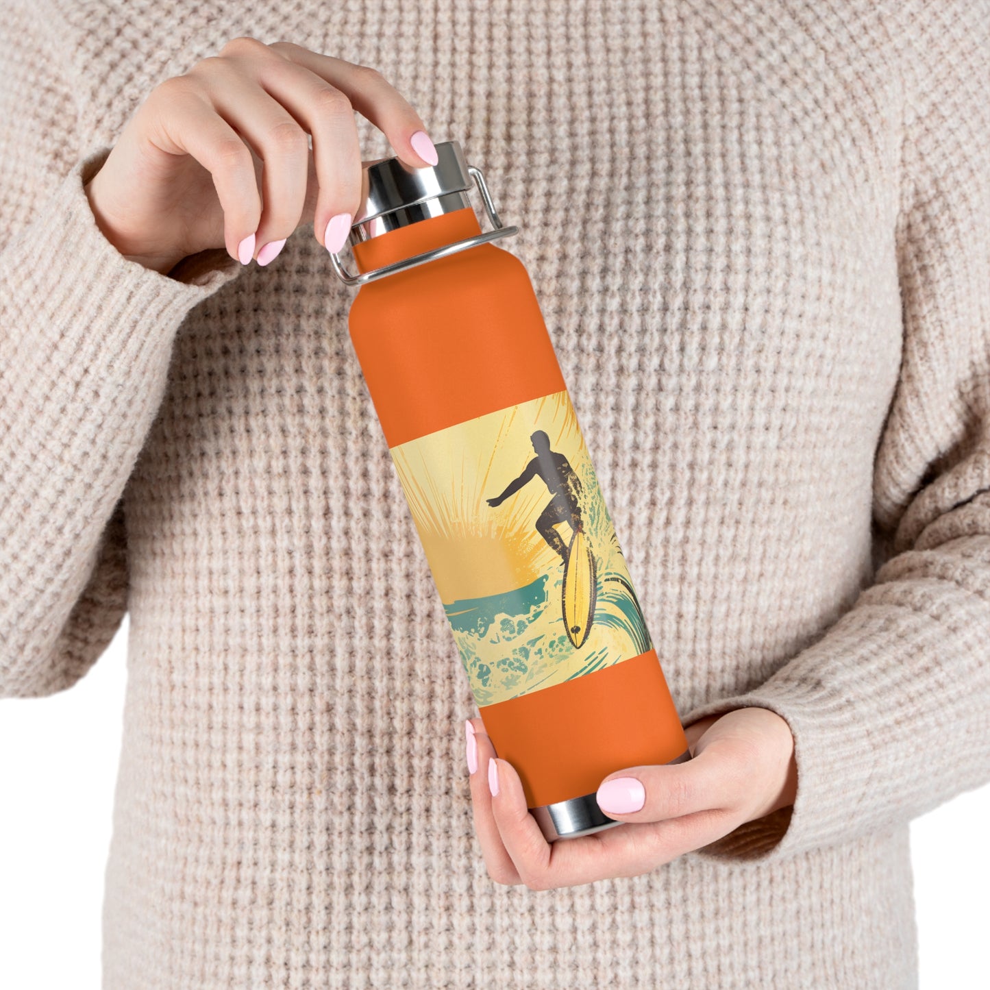 Surfing Adventure Copper Insulated Bottle - 22oz | Eco-Friendly Water Bottle