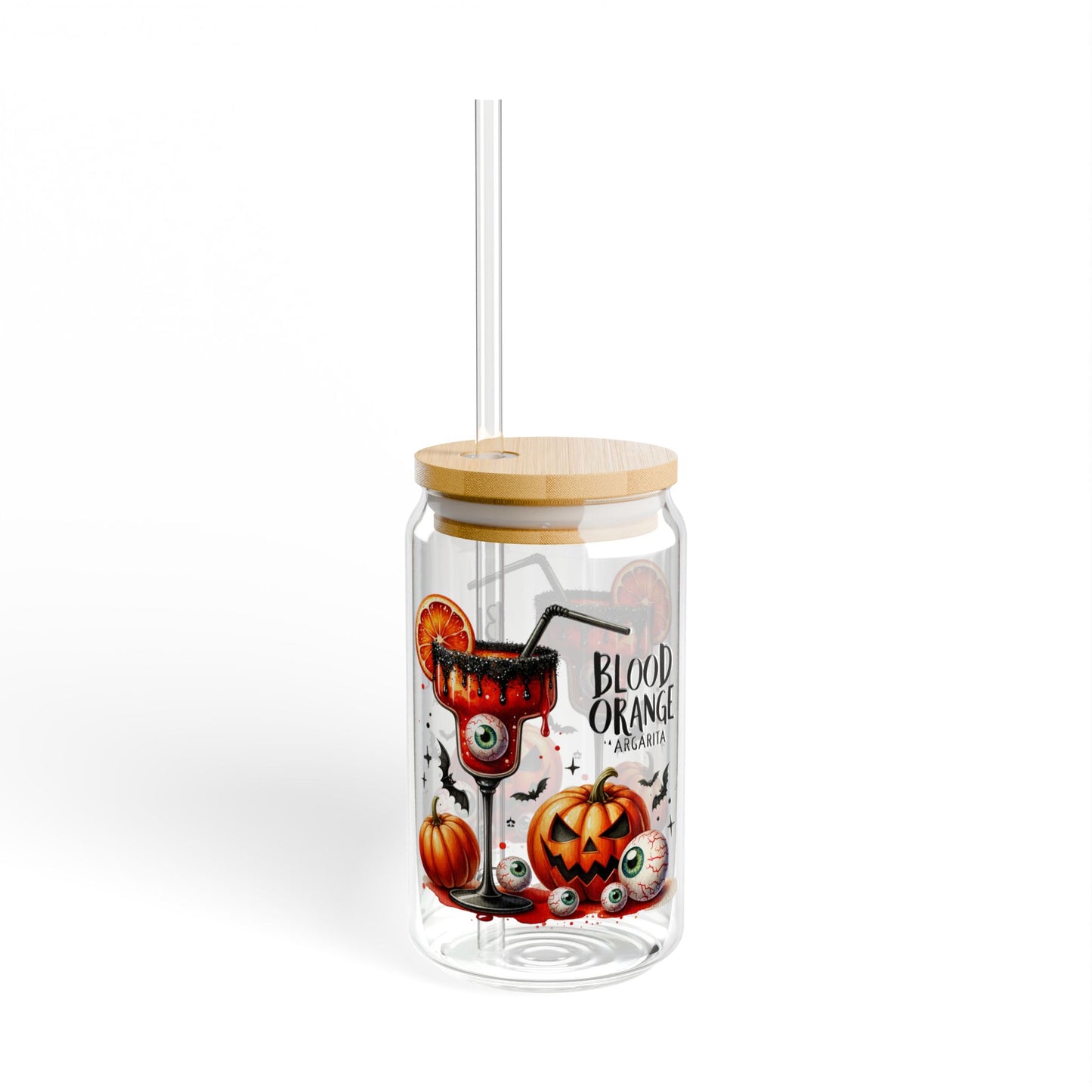 Blood Orange Argarita Halloween Themed Sipper Glass - 16oz
