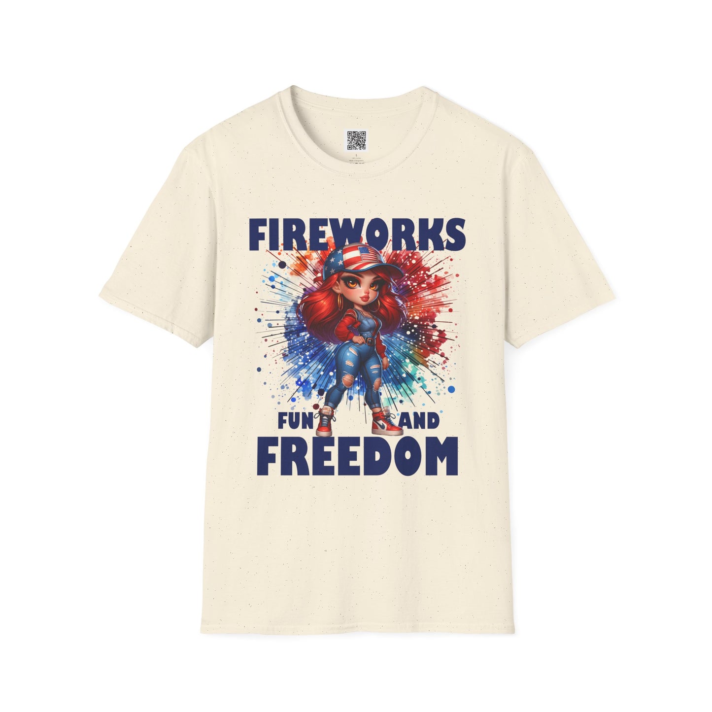 Fireworks Fun and Freedom Unisex Softstyle T-Shirt