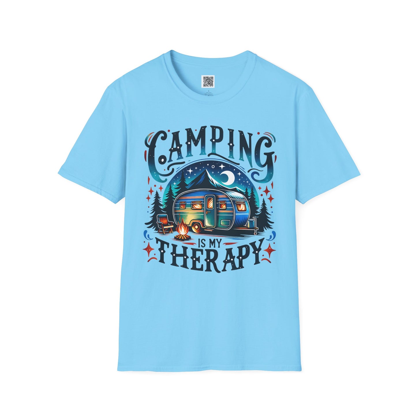 Camping is My Therapy Unisex Softstyle T-Shirt - Perfect for Outdoor Enthusiasts and Nature Lovers